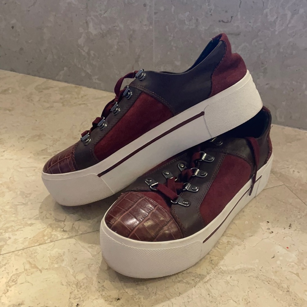 DKNY Red Platform Sneakers